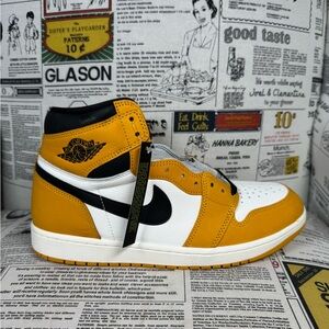 Nike Air Jordan 1 Retro High Yellow Ochre White Black DZ5485-701 Men Size 10.5